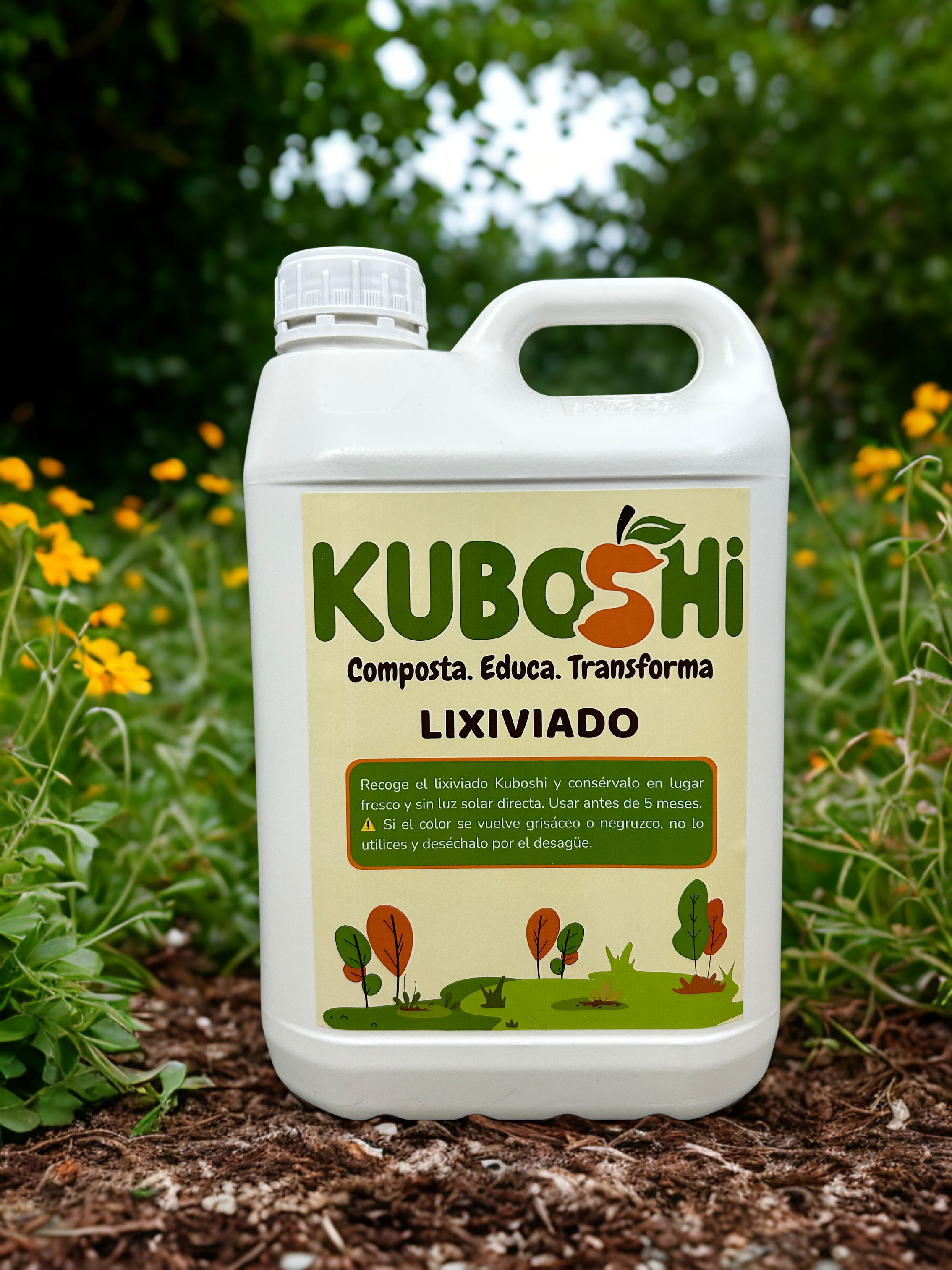 Garrafa de 5 L con tapón desgasificador para Lixiviado Kuboshi