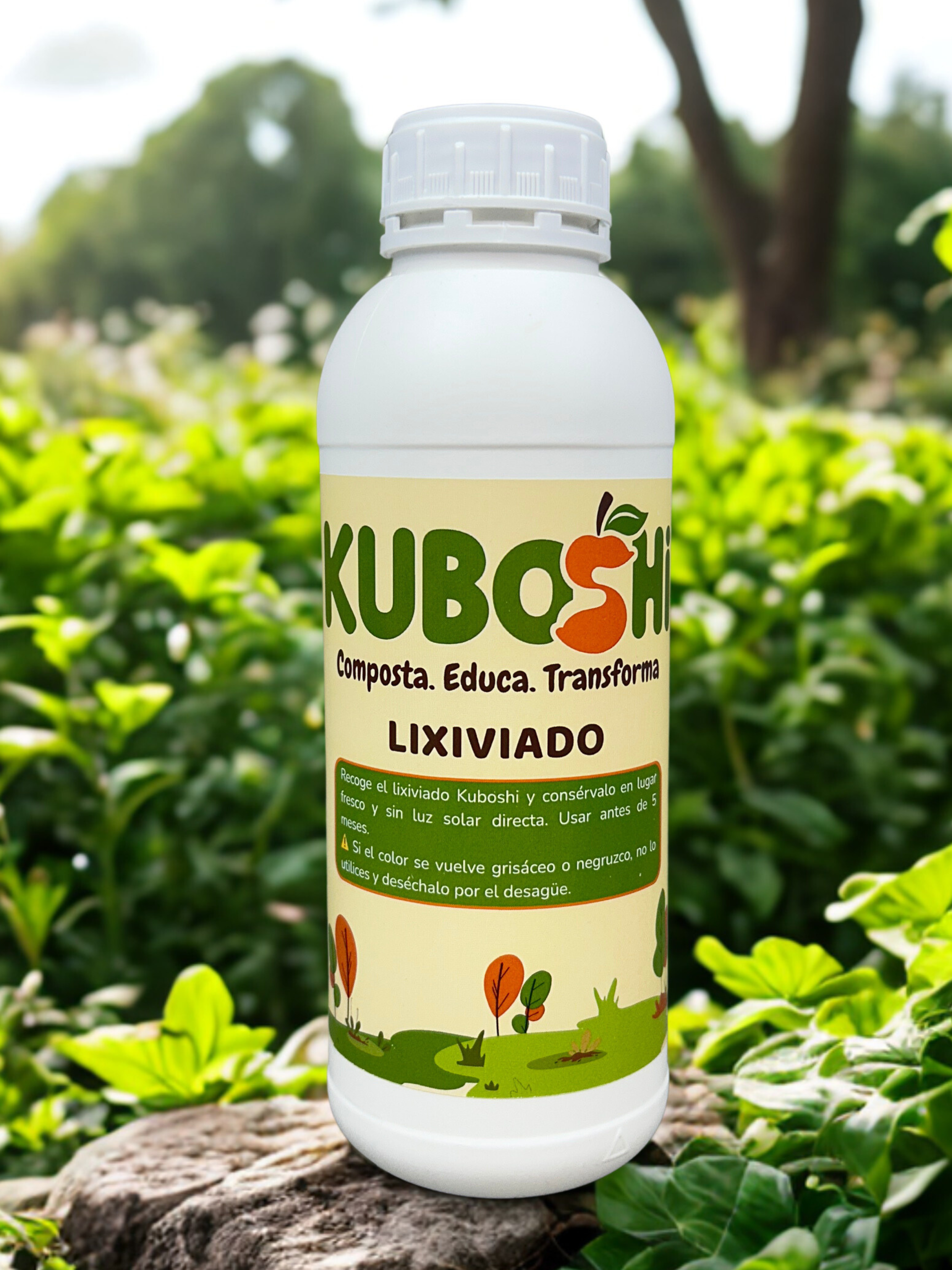 Botella de 1 L con tapón desgasificador para Lixiviado Kuboshi