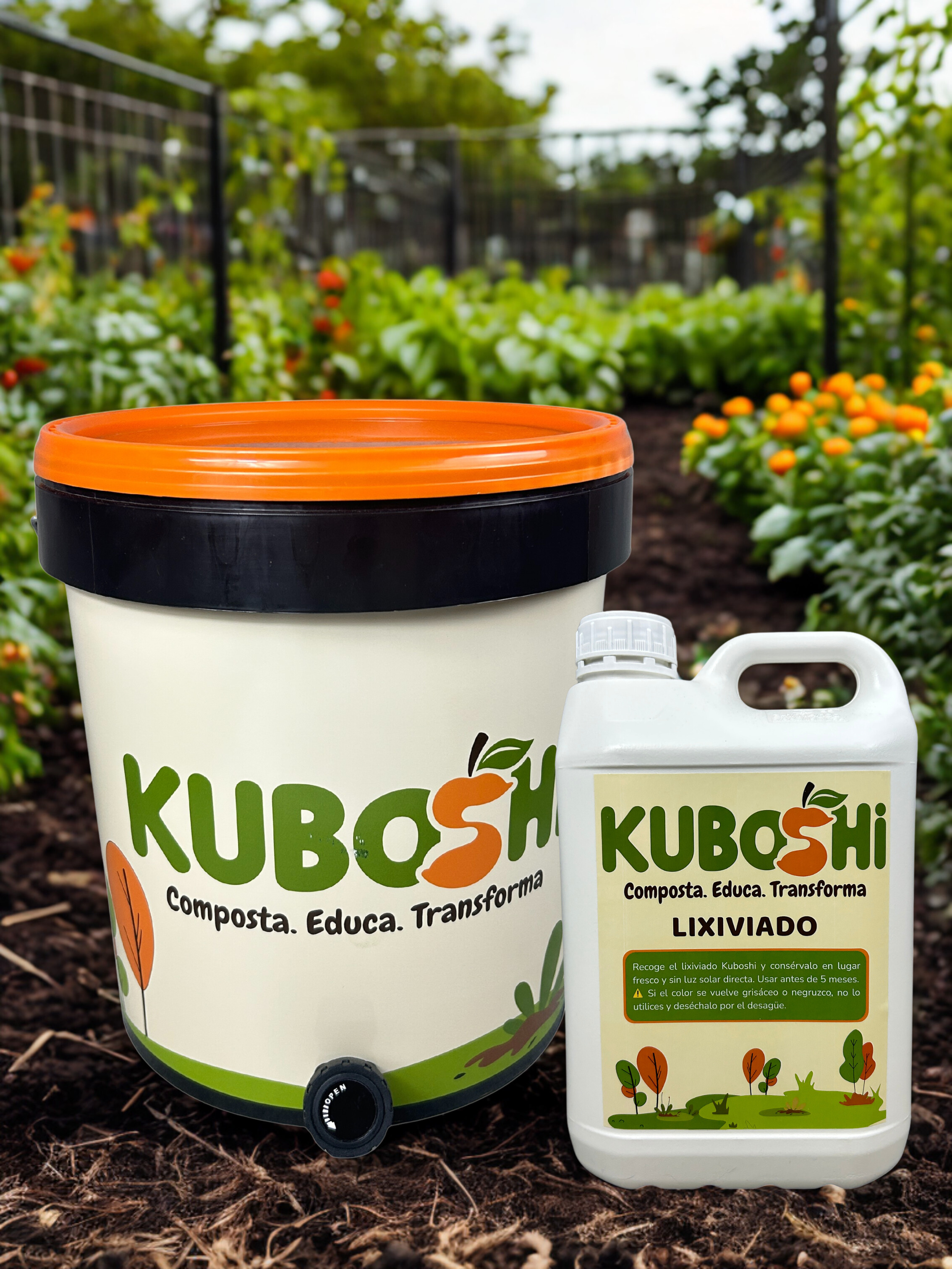 Garrafa de 5 L con tapón desgasificador para Lixiviado Kuboshi