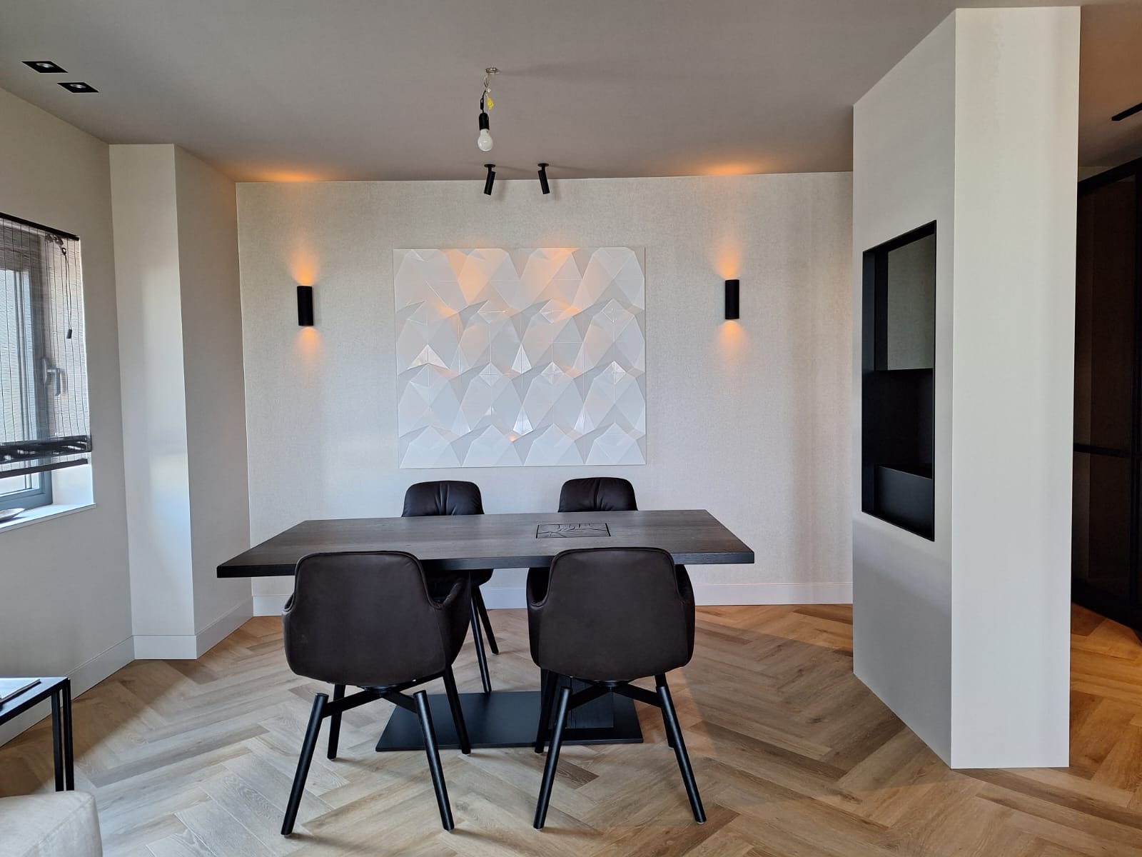 Witte glossy 3D Penta kunstwerk