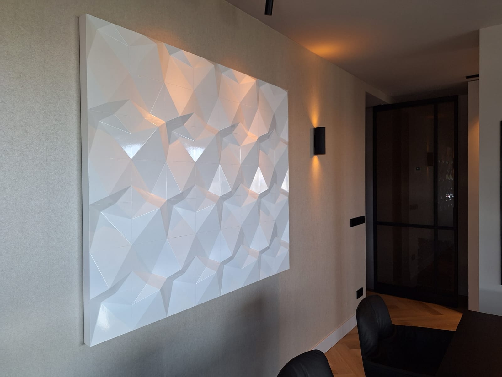 Witte glossy 3D Penta kunstwerk