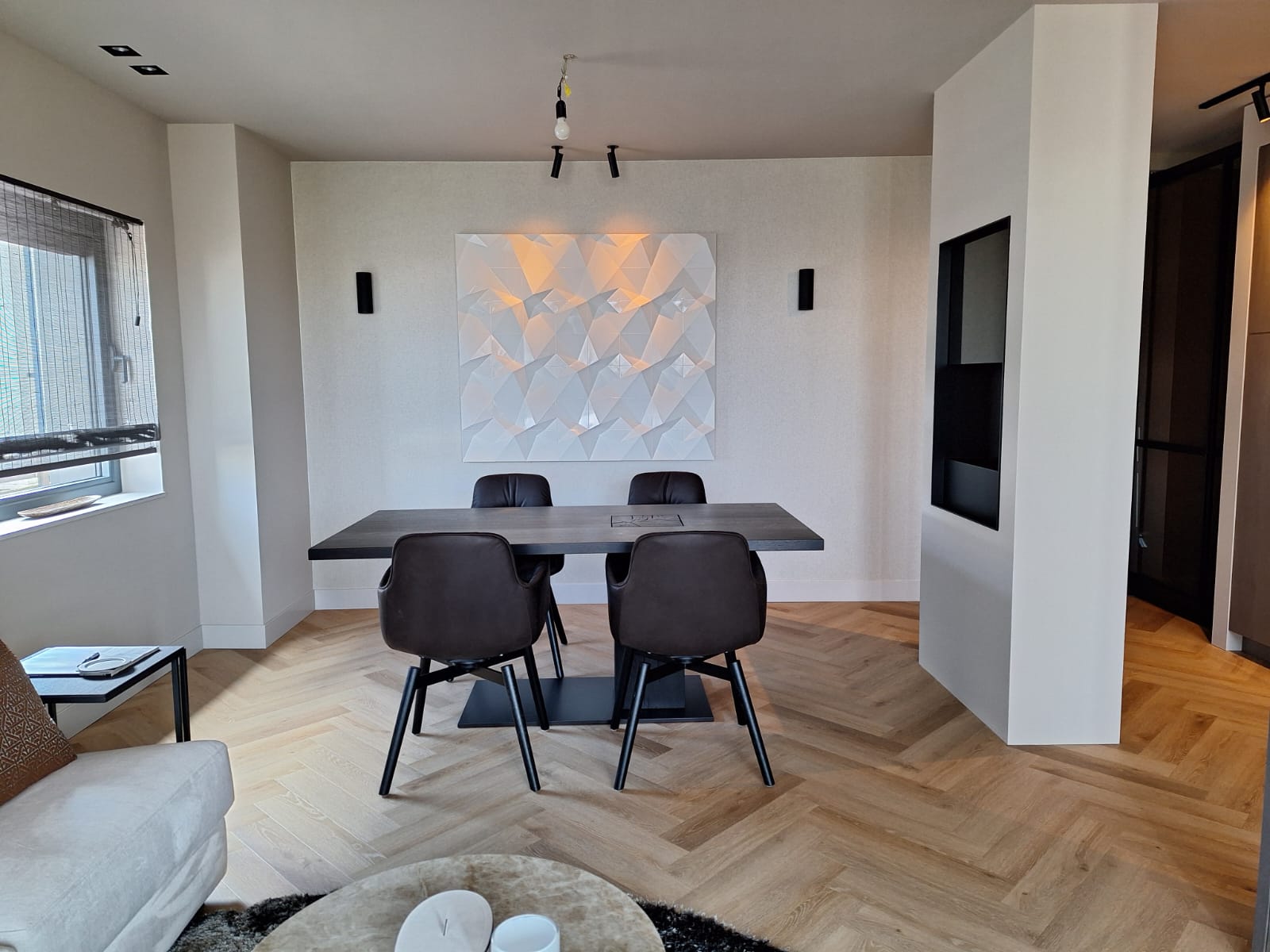 Witte glossy 3D Penta kunstwerk