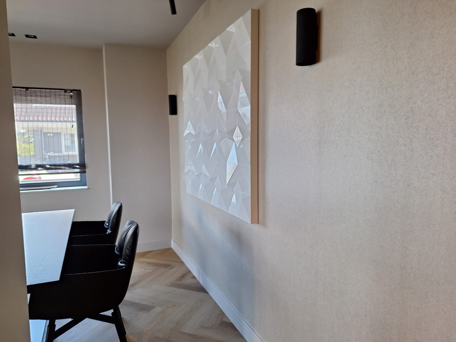 Witte glossy 3D Penta kunstwerk