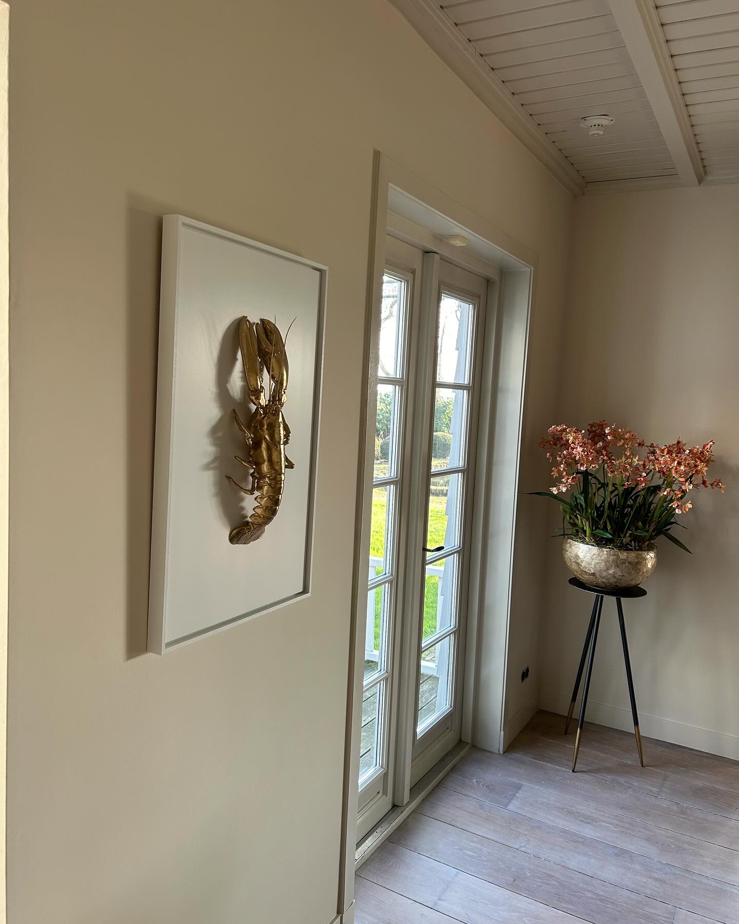 Gouden kreeft 3D kunstwerk