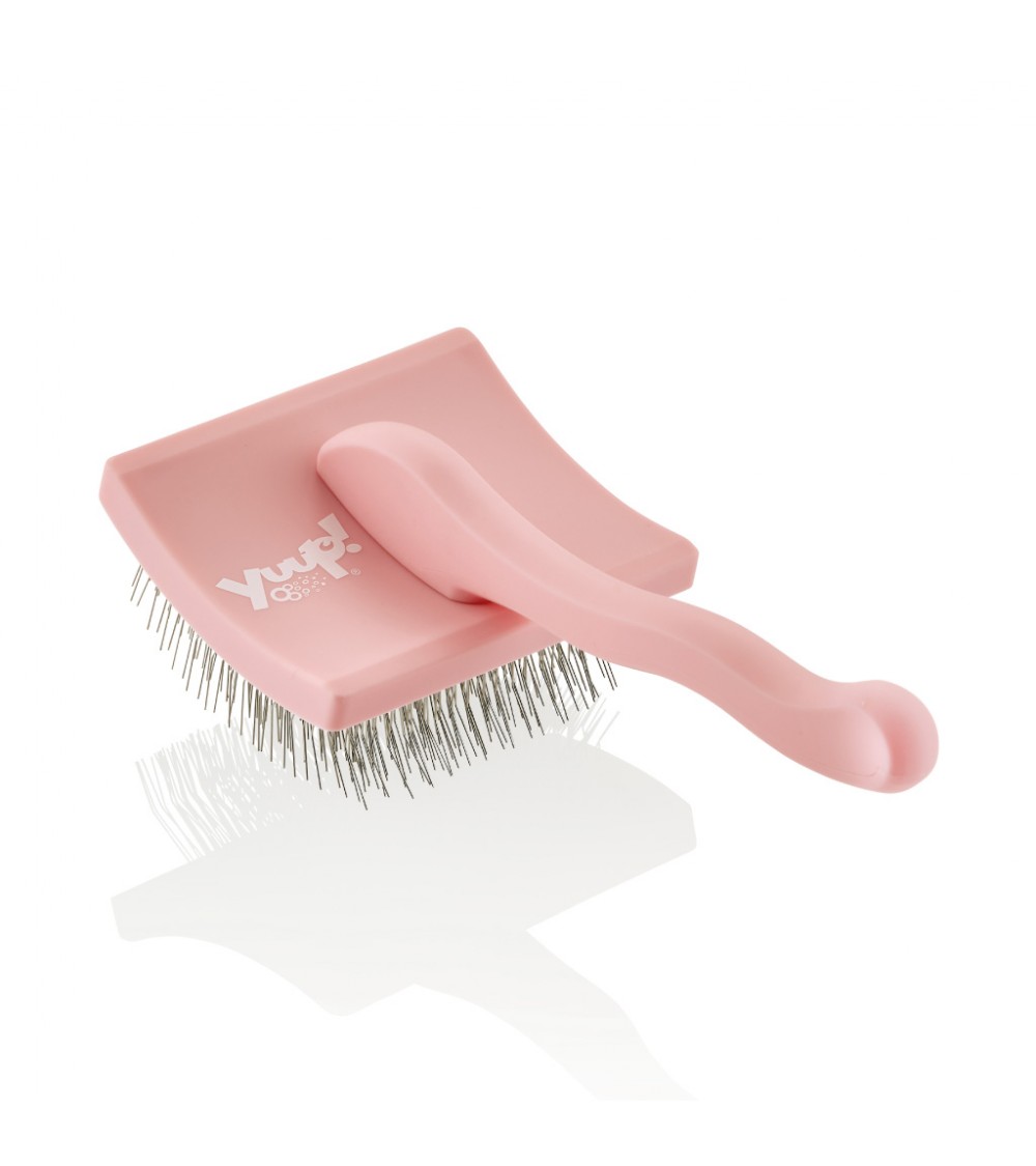 Yuup! Professional Pink Brush – profesionalus šepetys, rožinis ilgais lenktais dantukais