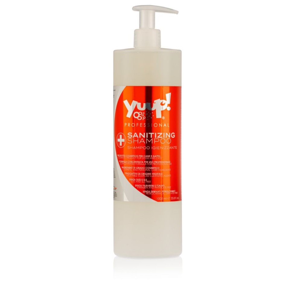 Yuup! Professional Sanitizing Shampoo – gydomasis šampūnas esant dermatitui ir kitom odos problemom/alergiškiems.