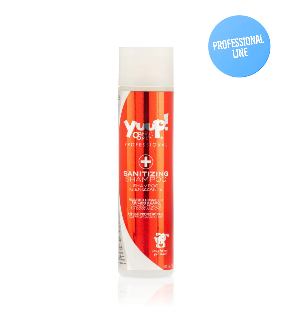 Yuup! Professional Sanitizing Shampoo – gydomasis šampūnas esant dermatitui ir kitom odos problemom/alergiškiems.