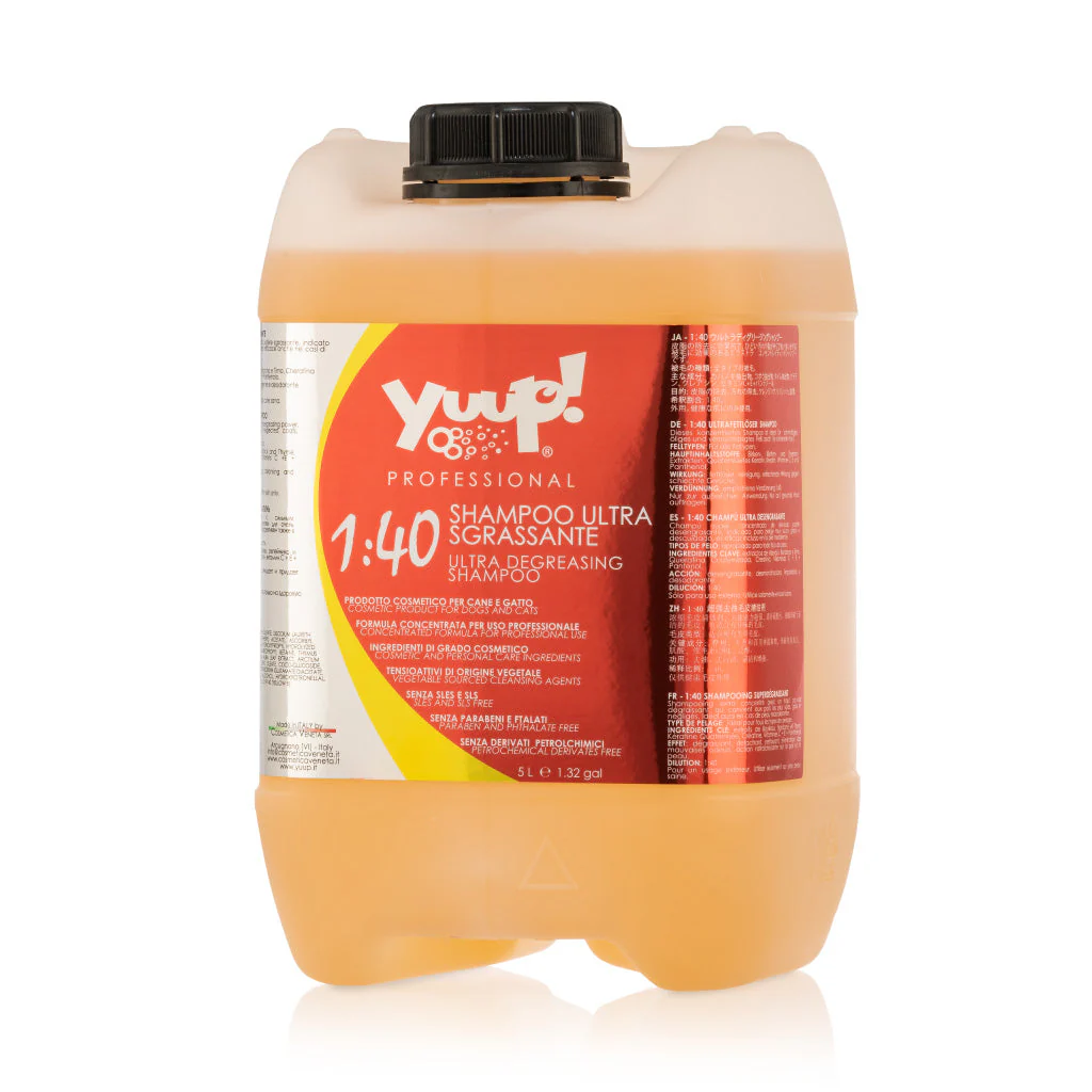 Yuup! Professional Ultra Degreasing Shampoo – gilaus valymo šampūnas riebaluotam plaukui, koncentruotas 1:40