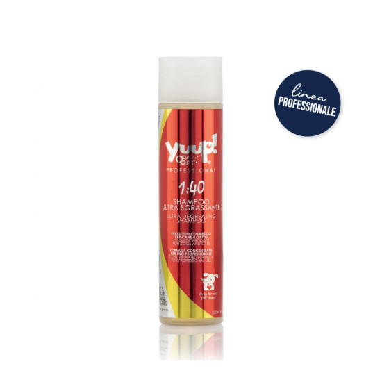 Yuup! Professional Ultra Degreasing Shampoo – gilaus valymo šampūnas riebaluotam plaukui, koncentruotas 1:40