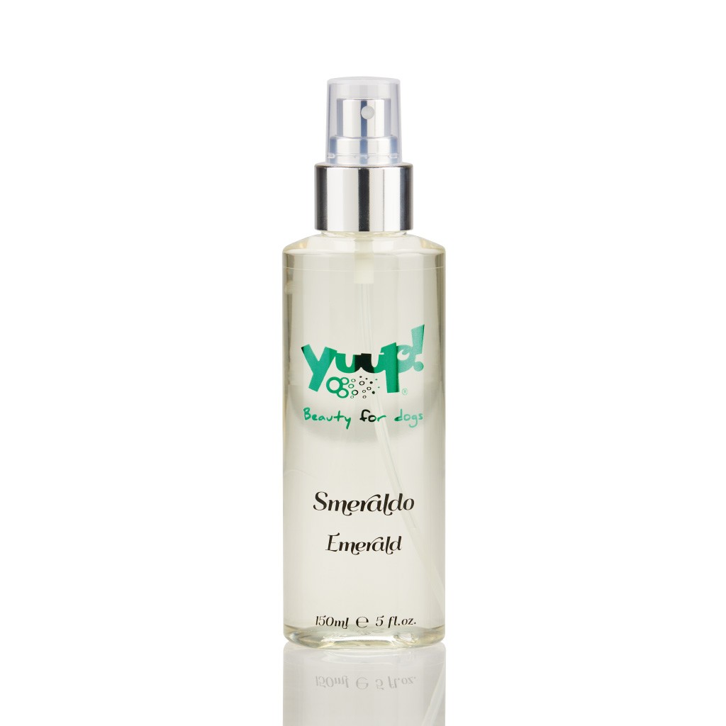 Yuup! Fashion Fragrance Emerald -Prabangūs kvepalai su elegantiškomis ir maloniomis muskuso ir jazminų natomis šunims ir katėms.