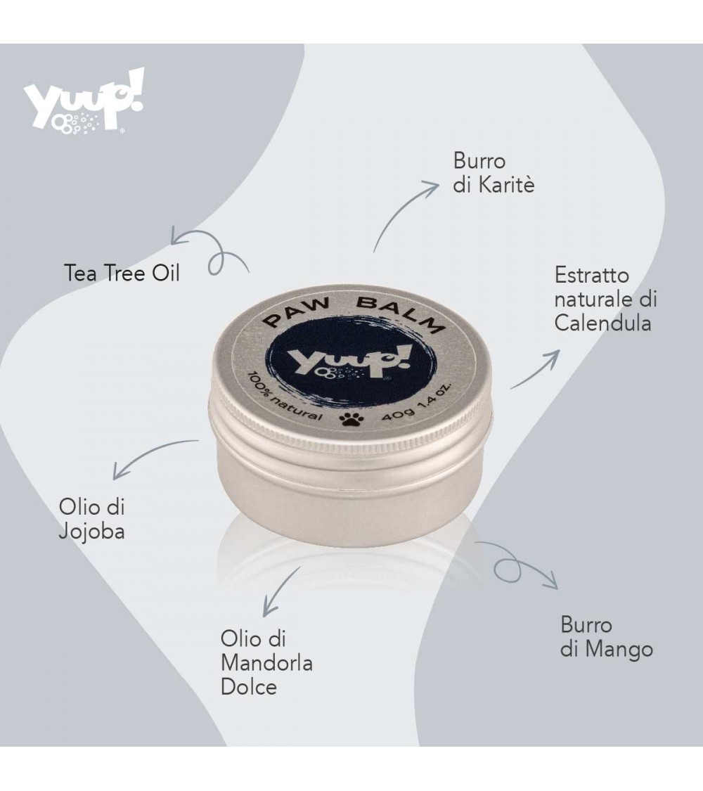 Yuup! Paw Balm 40g – 100% natūralus pėdučių balzamas šunims ir katėms.