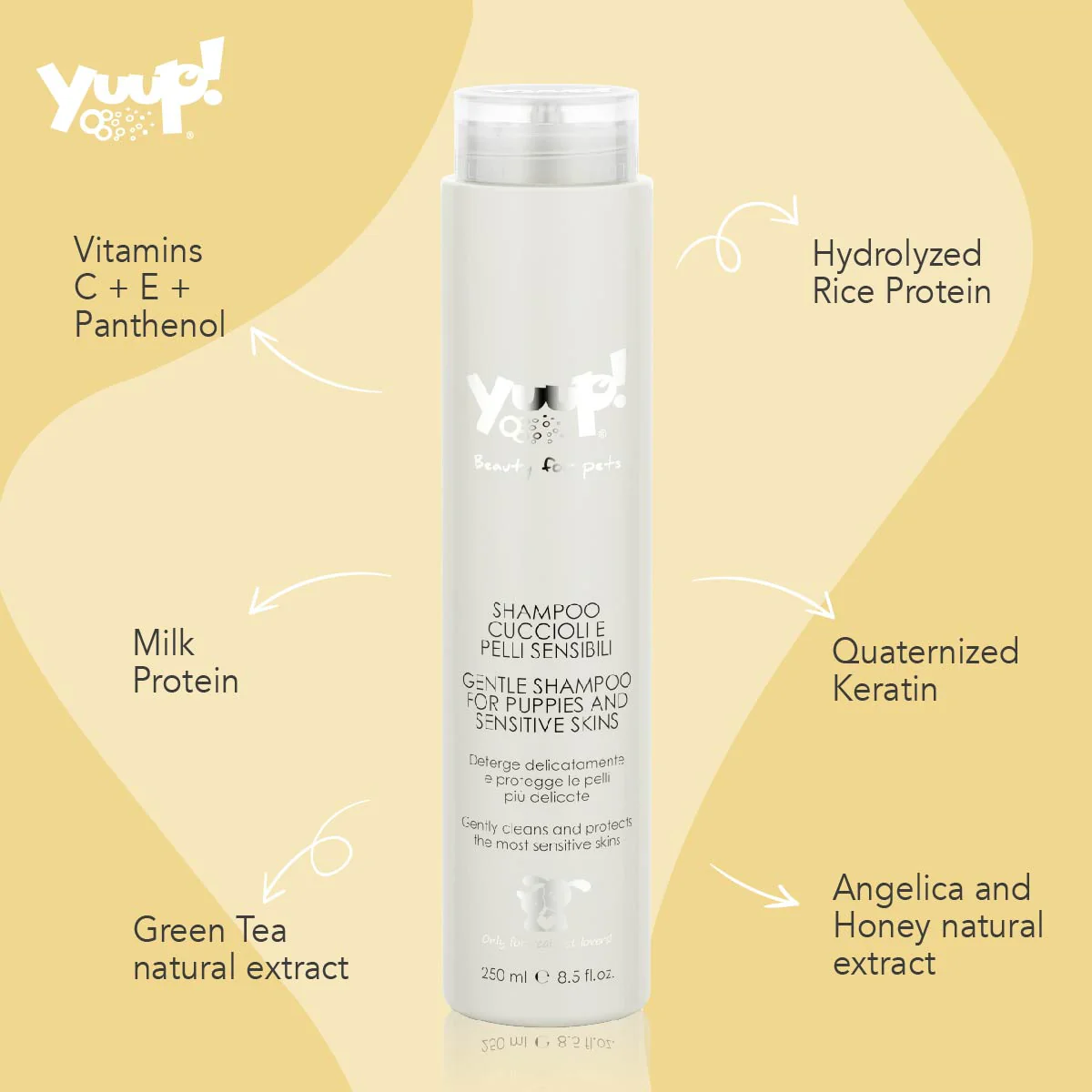 Yuup! Home Gentle Shampoo – šampūnas šuniukams ir jautriai odai/alergiškiems šunims ir katėms 250ml