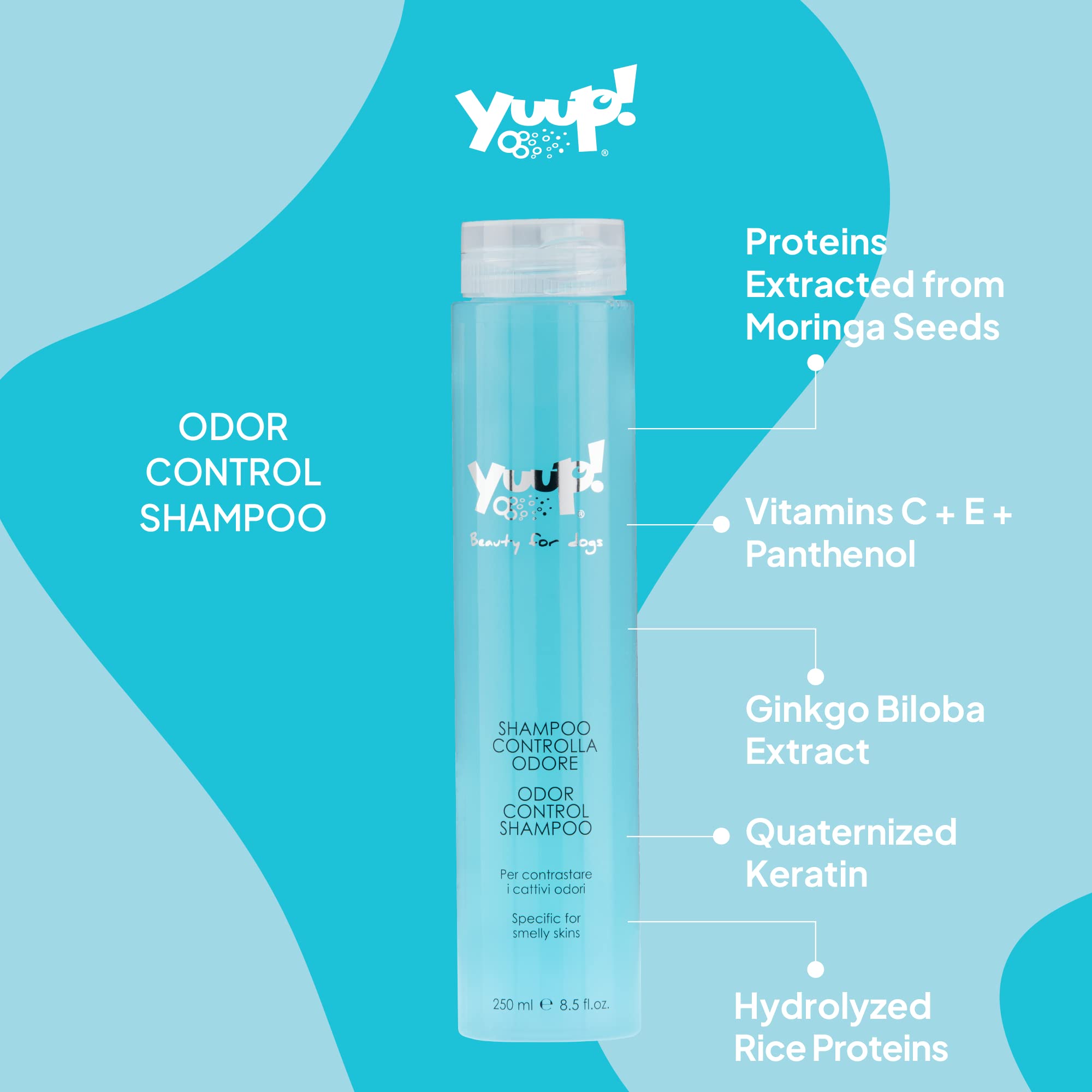 Yuup! Home Odor Control Shampoo -šampūnas giliai valo ir naikina nemalonius kvapus skirtas šunims ir katėms 250ml