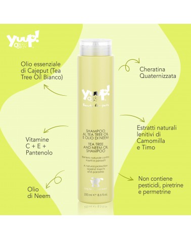Yuup! Home Tea Tree and Neem Oil Shampoo – šampūnas apsaugantis nuo erkių,blusų ir parazitų šunims ir katėms 250ml