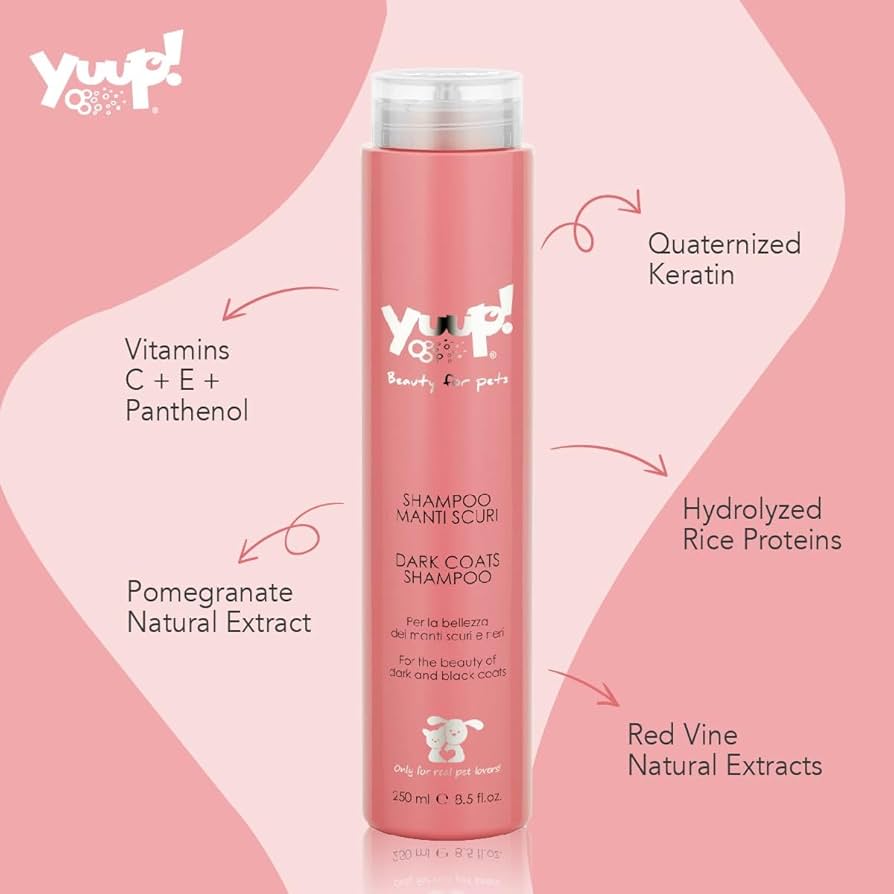 Yuup! Home Dark Coats Shampoo -juodo ir tamsaus plauko šampūnas su keratinu, vitaminais , pentenoliu ir augaliniais ekstraktais 250ml