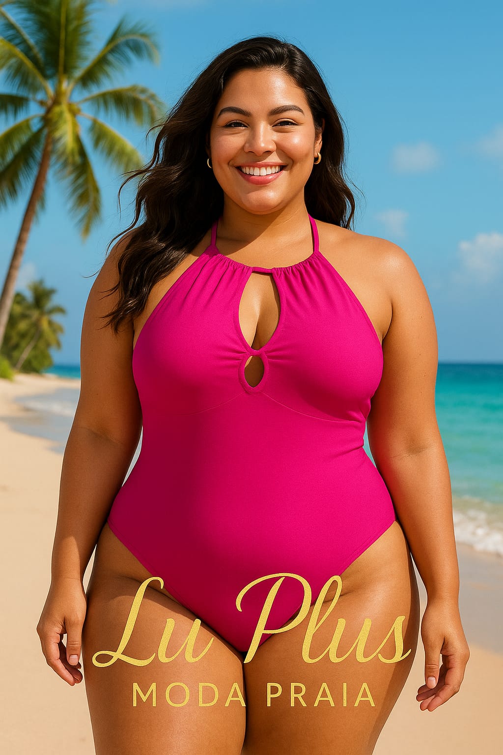 Maiô Plus Size Rosa