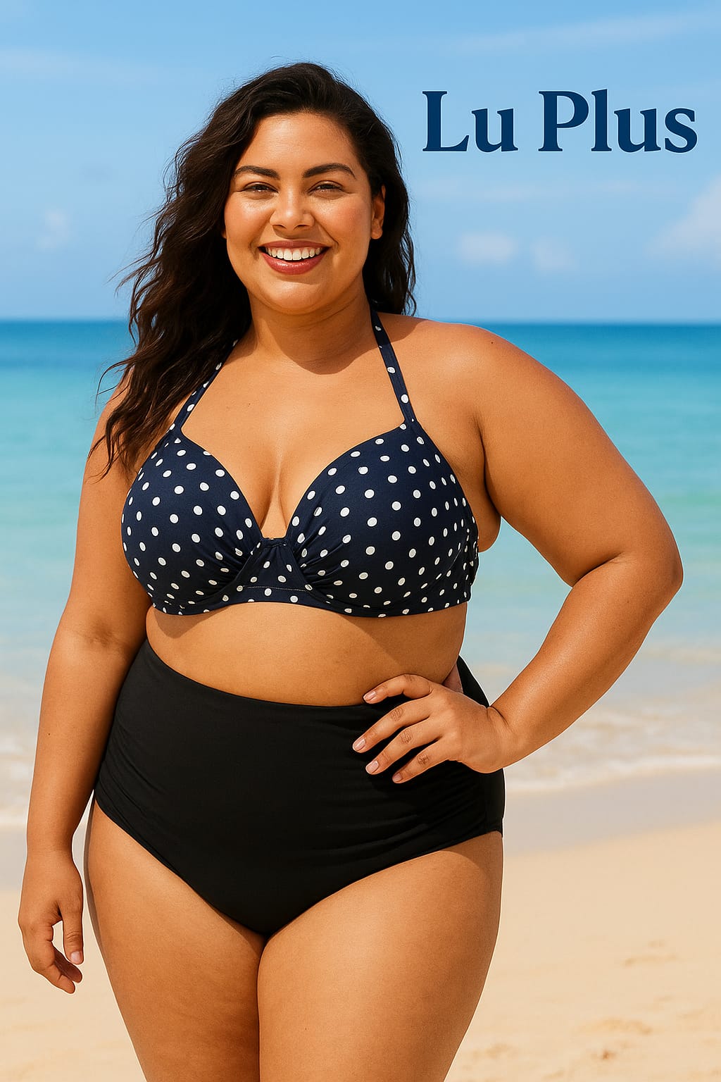 Biquíni plus size de bolinhas