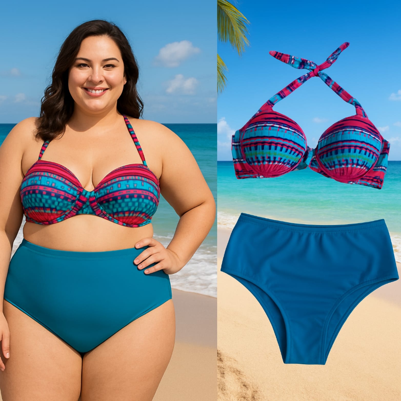 Biquíni plus size estampado
