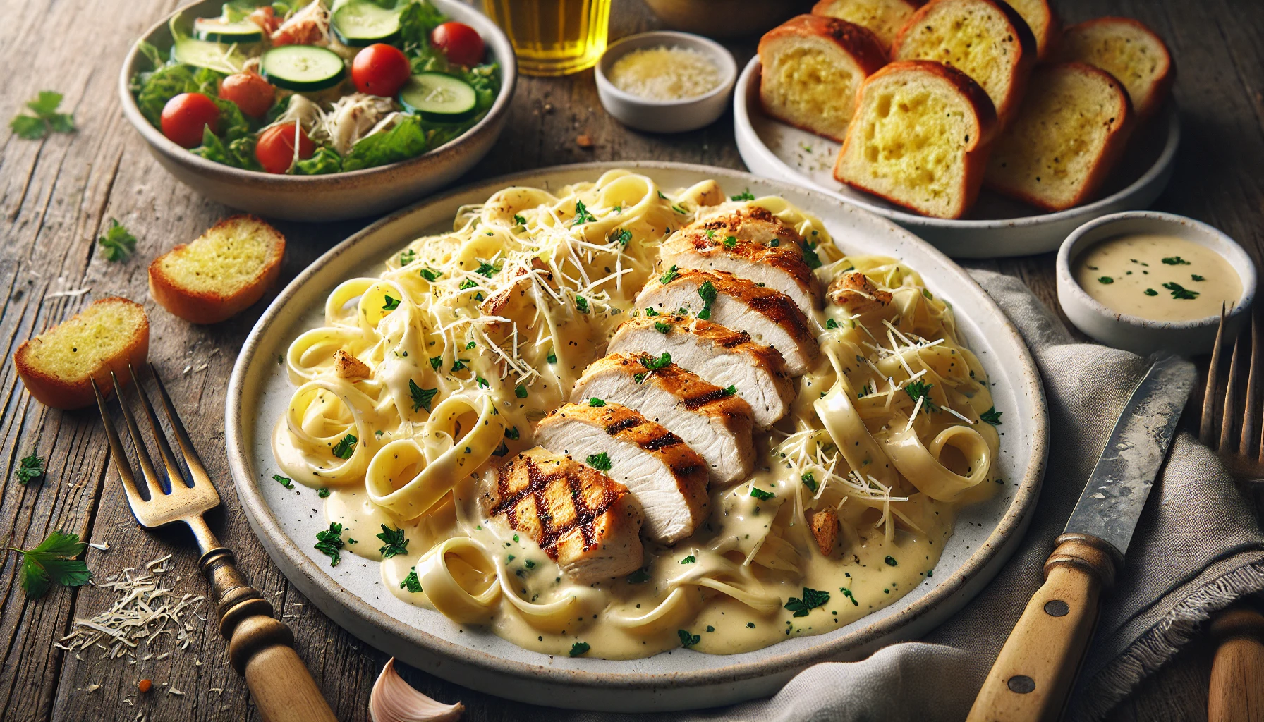 Creamy Alfredo Pasta with Grilled Chicken