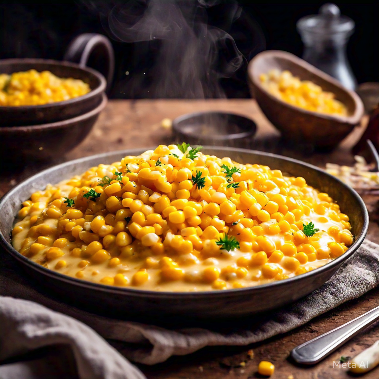 Creamy Corn and Herb Dish