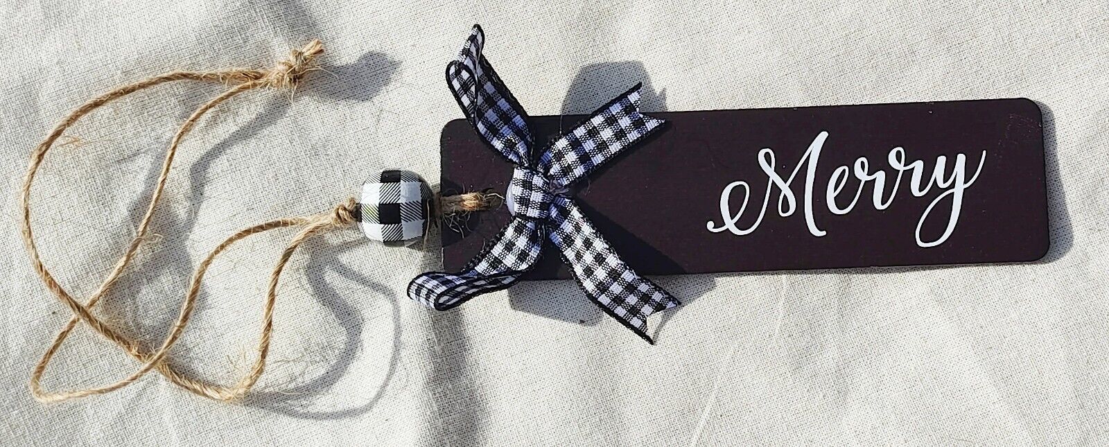 Black and White Merry Wooden Door Hanger 