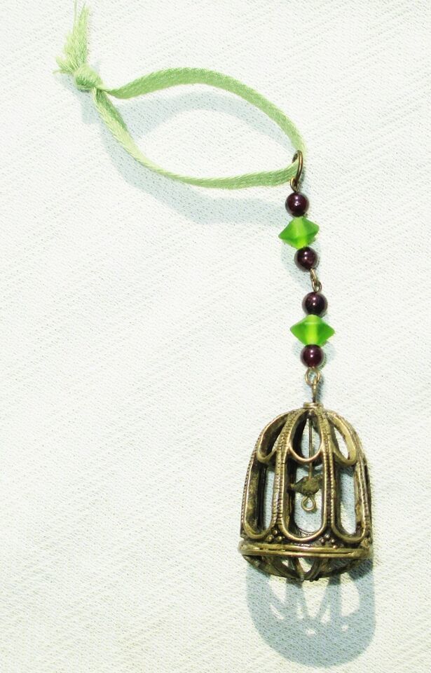 Bronze Bird Cage Holiday Icicle Ornament 