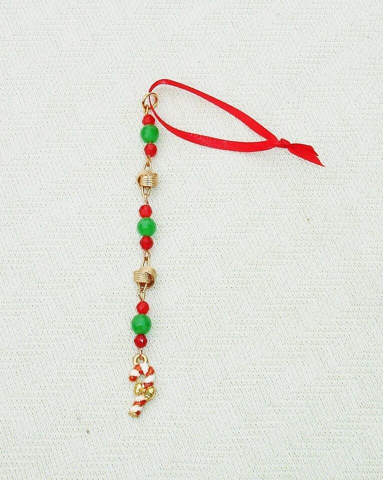 Candy Cane Holiday Gemstone Icicle Ornament 