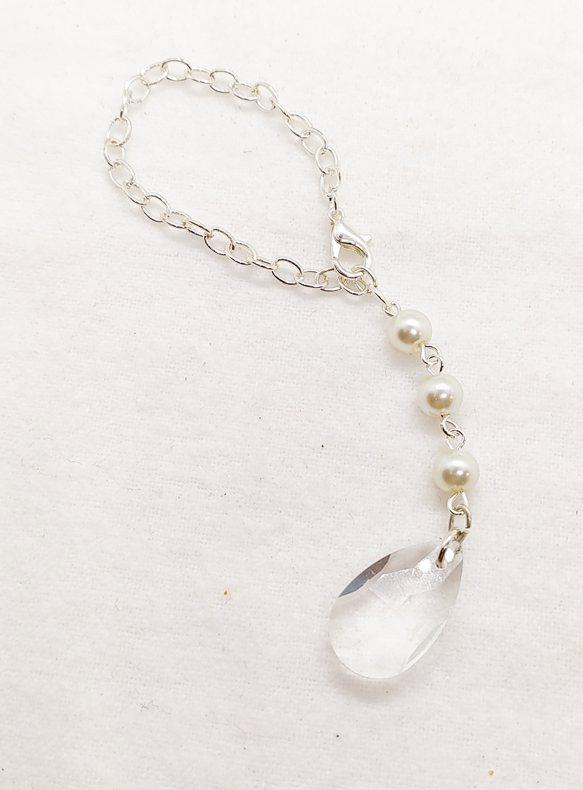 Crystal and Pearl Dangle Cup Charm 