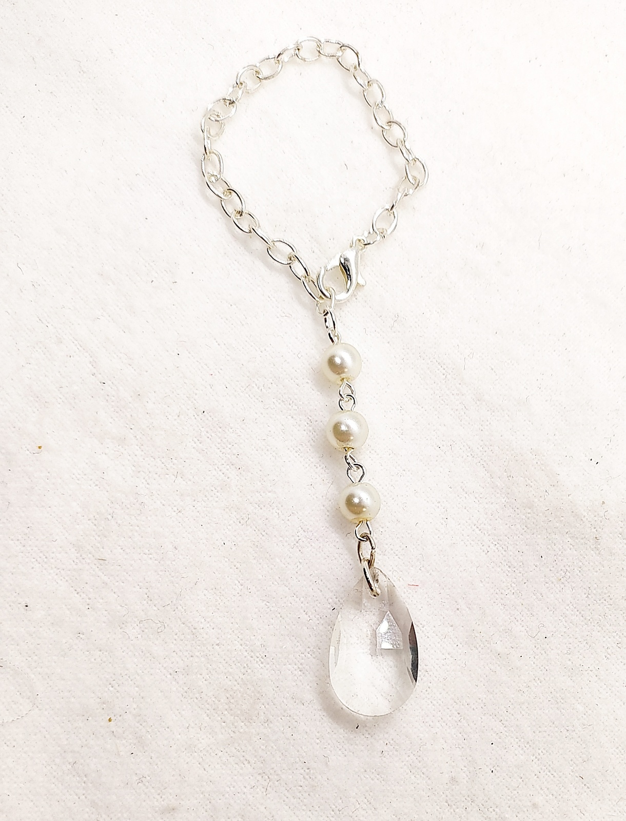 Crystal and Pearl Dangle Cup Charm 