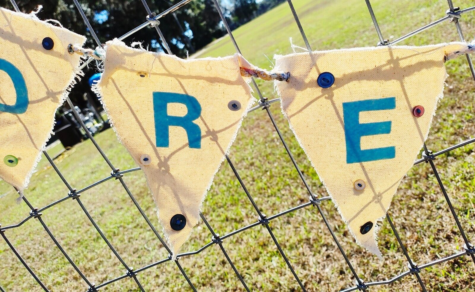 DREAMER Canvas Banner Flag with Buttons 