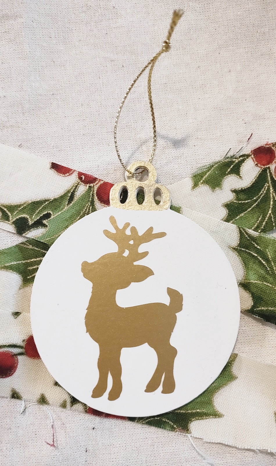 Golden Reindeer Christmas Tree Ornament 