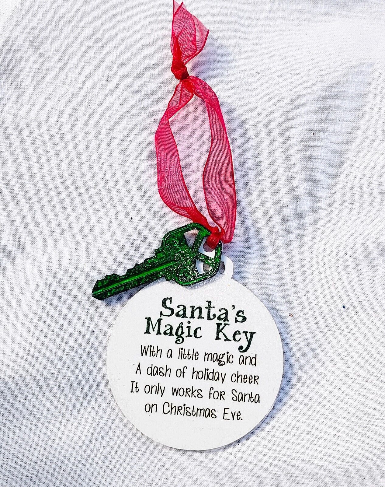 Hand-crafted Santa's Magic Key Ornament - House with No Chimney
