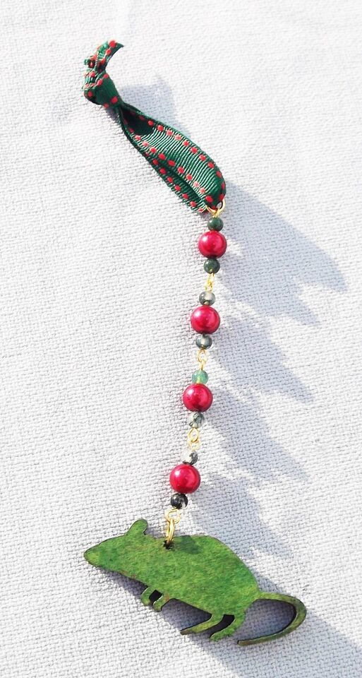 Handcrafted Fancy Rat Beaded Accent Ornament 