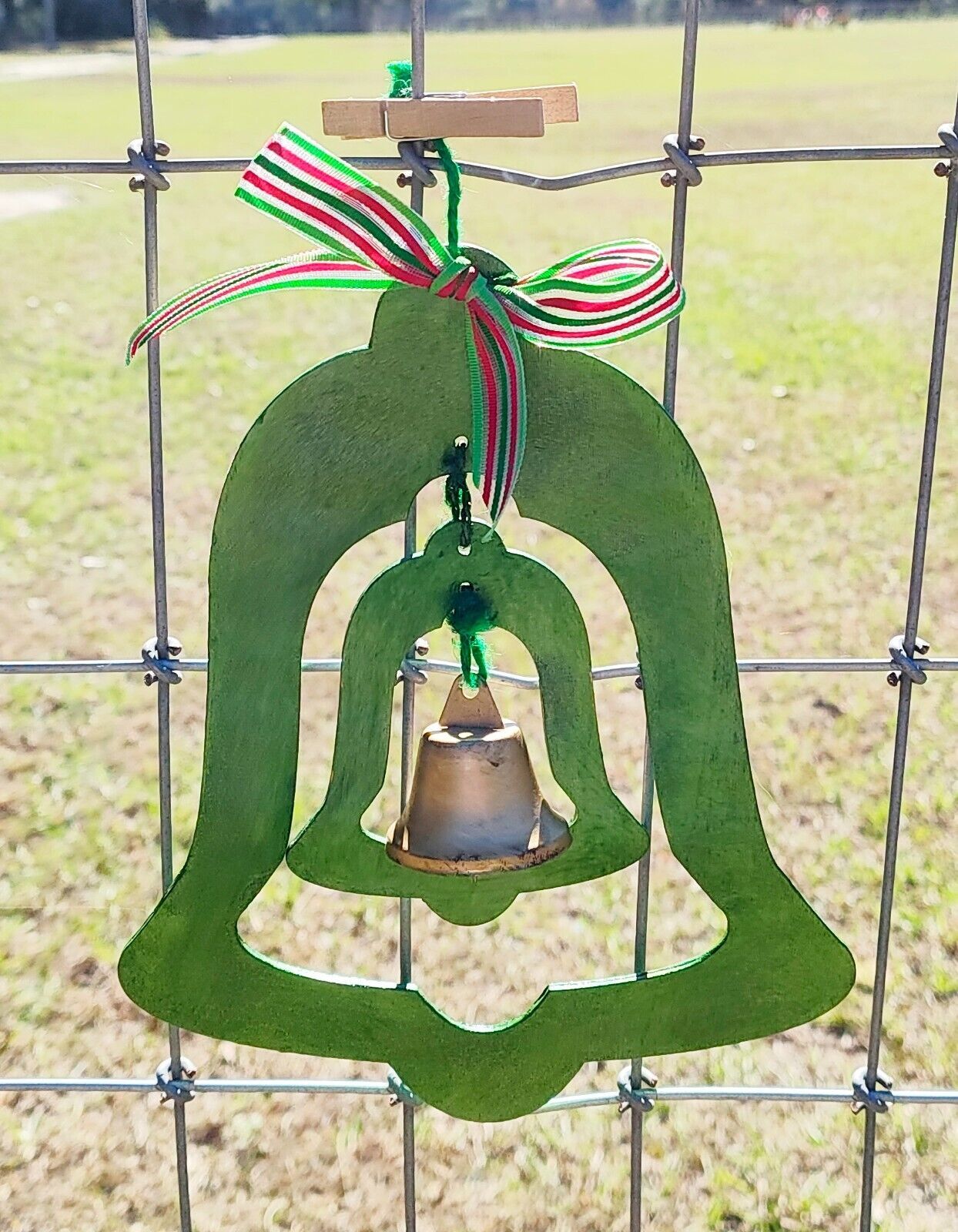 Hanging Wooden Bell Christmas Decoration 