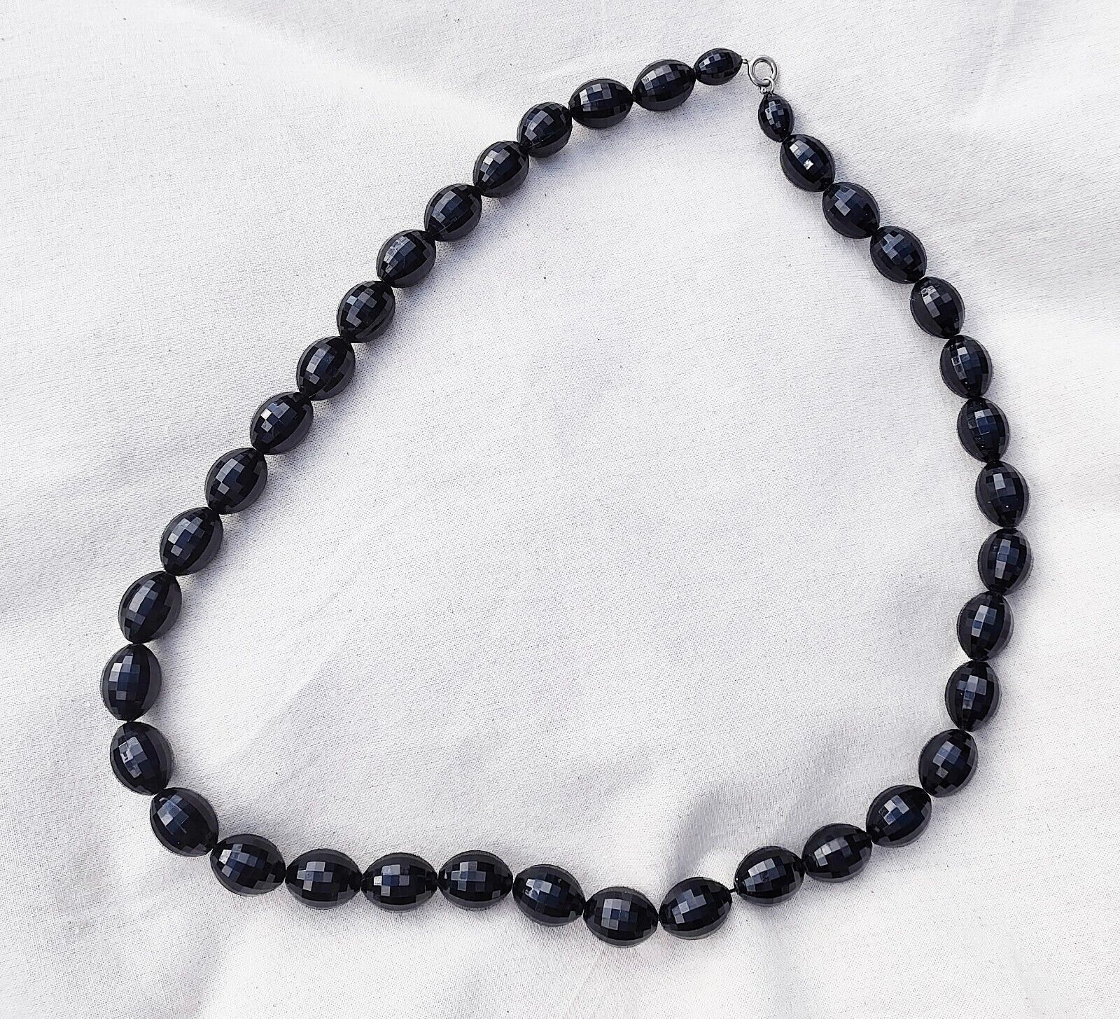 Long Black Retro Disco Ball Style Necklace 