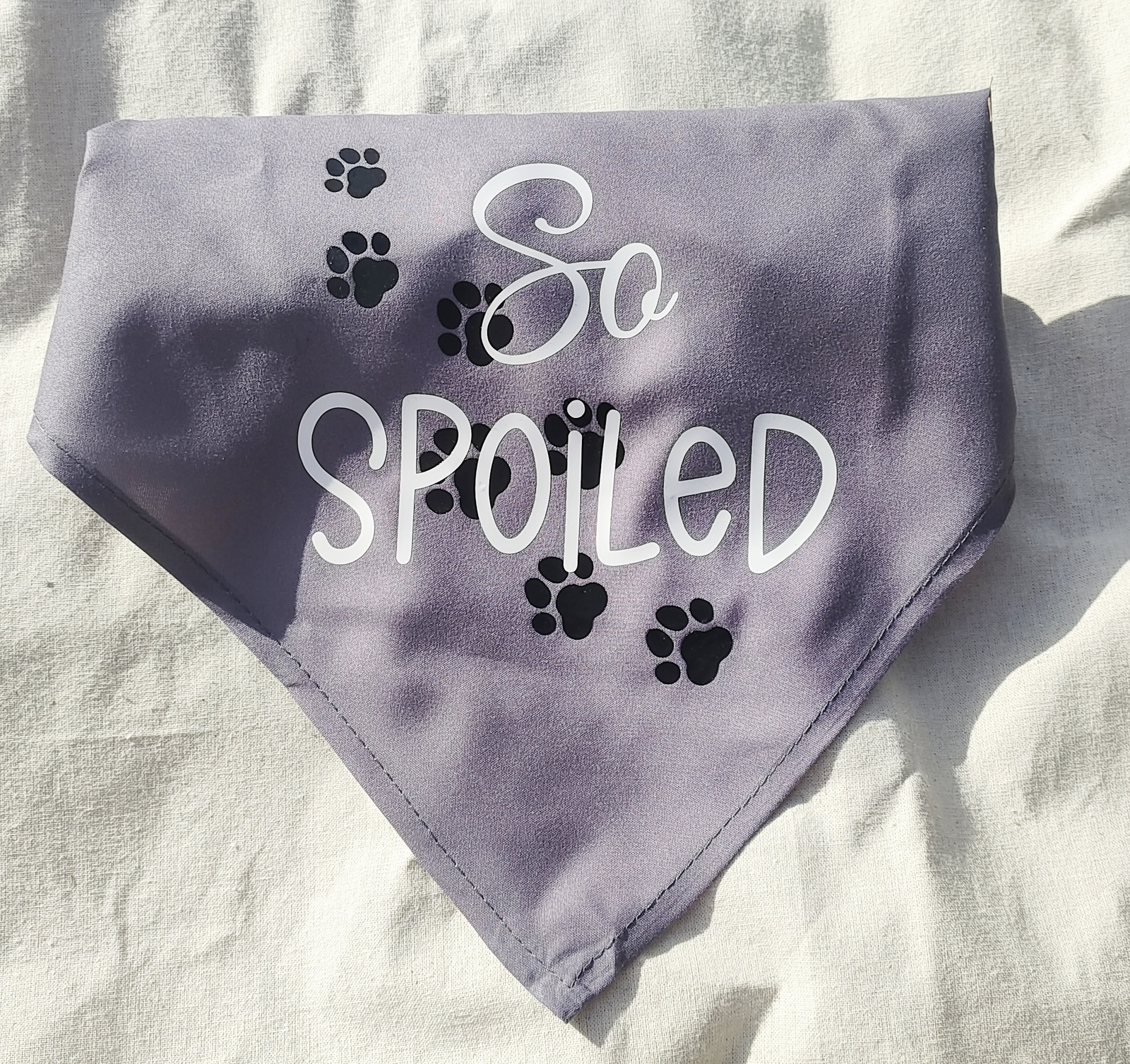 Medium Gray So Spoiled Dog Bandana Scarf 
