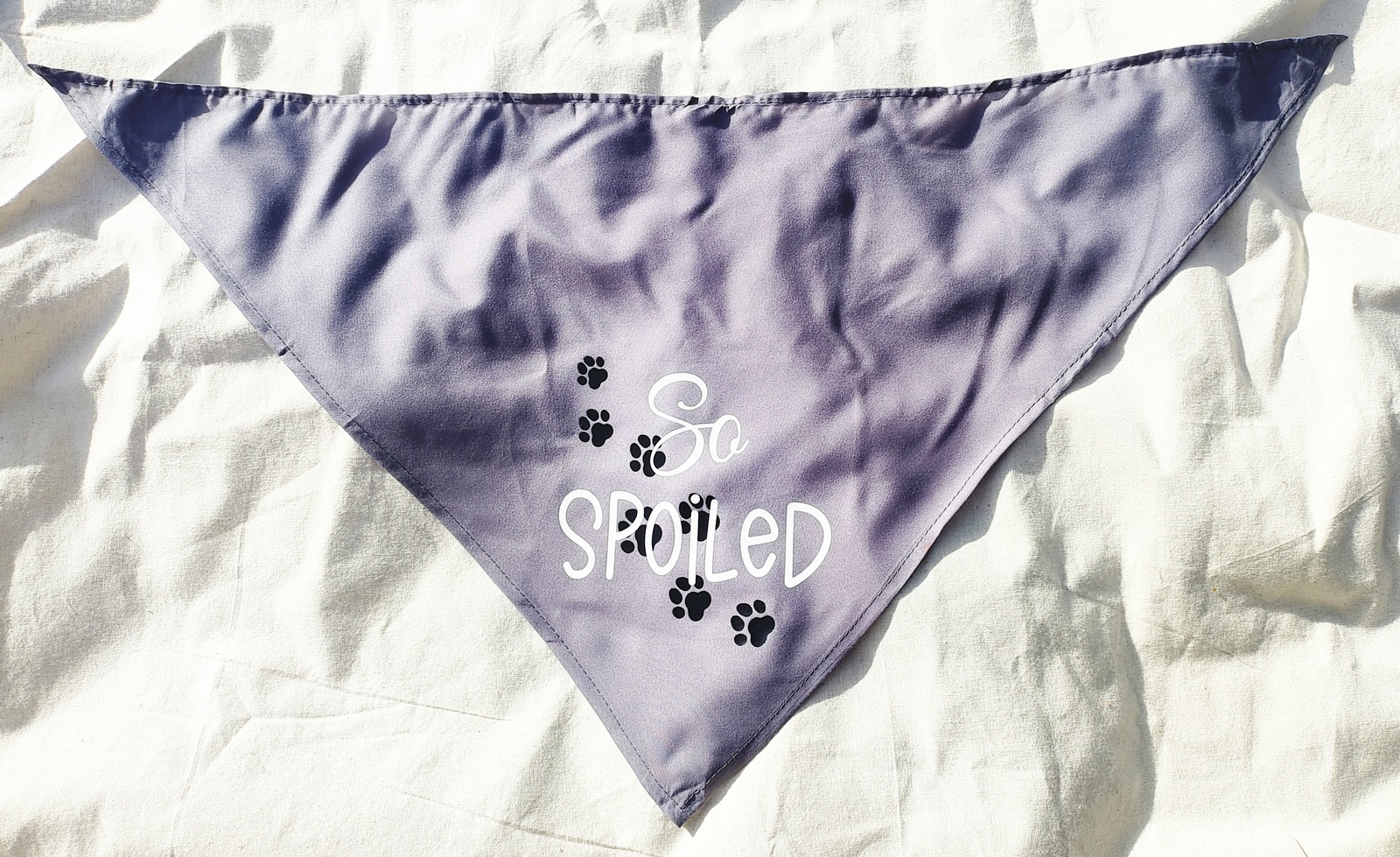 Medium Gray So Spoiled Dog Bandana Scarf 