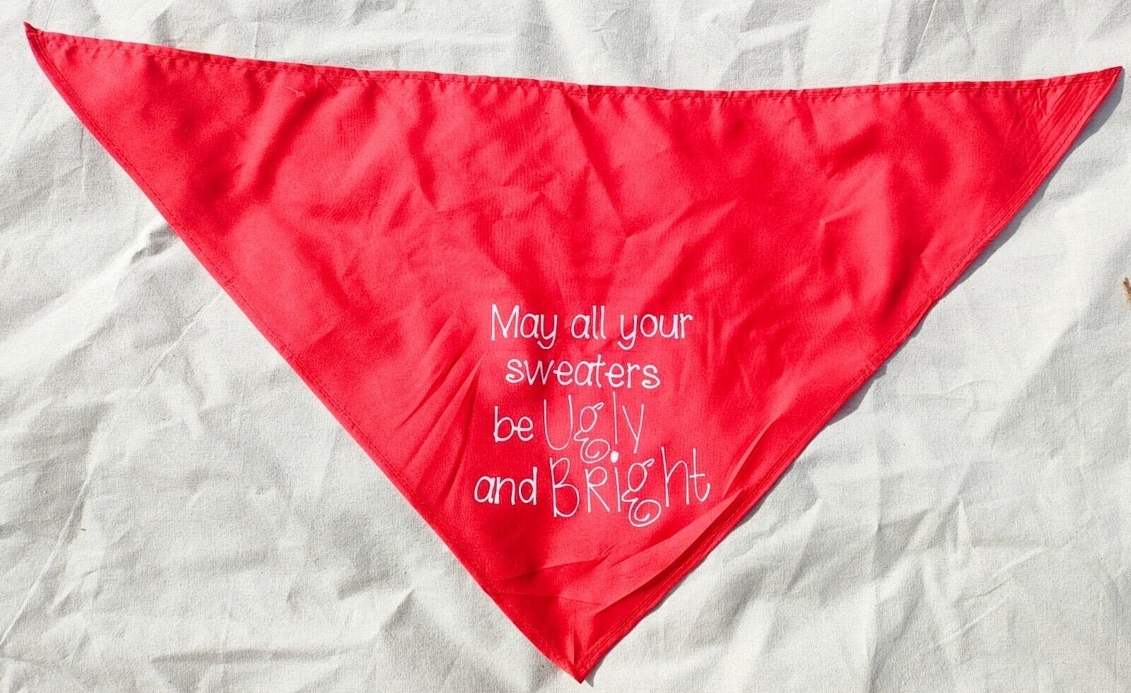 Medium Red May All Your Sweaters Be Ugly & Bright Christmas Dog Bandana
