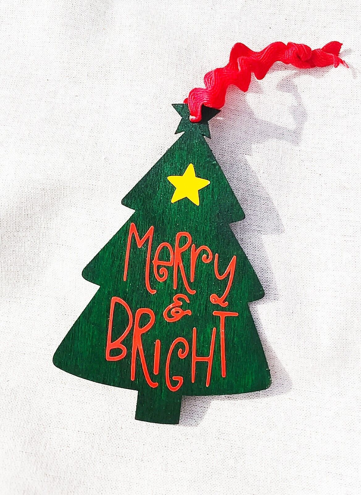 Merry & Bright Tree Ornament to Personalize