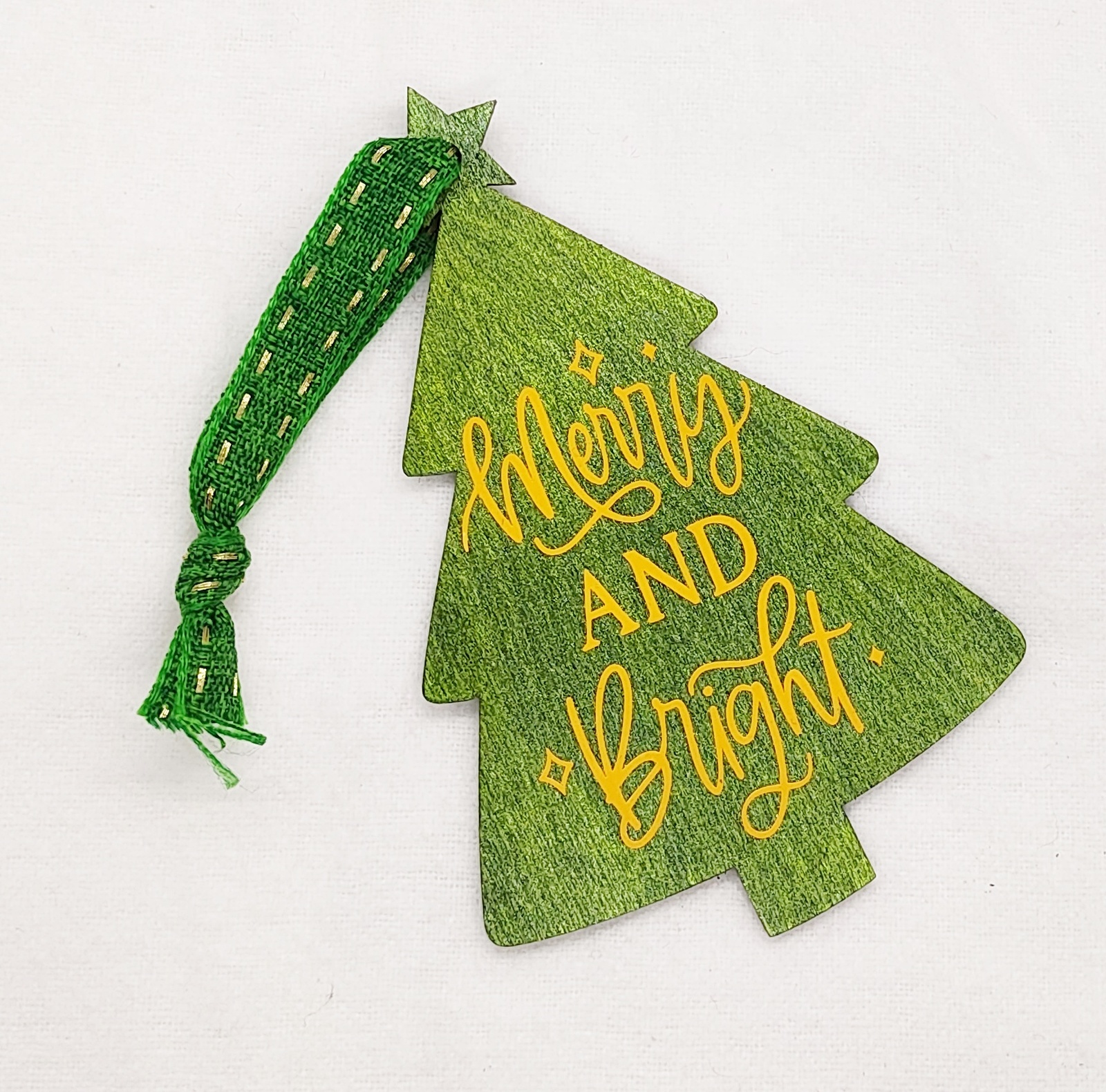 Merry & Bright Tree Ornament to Personalize 