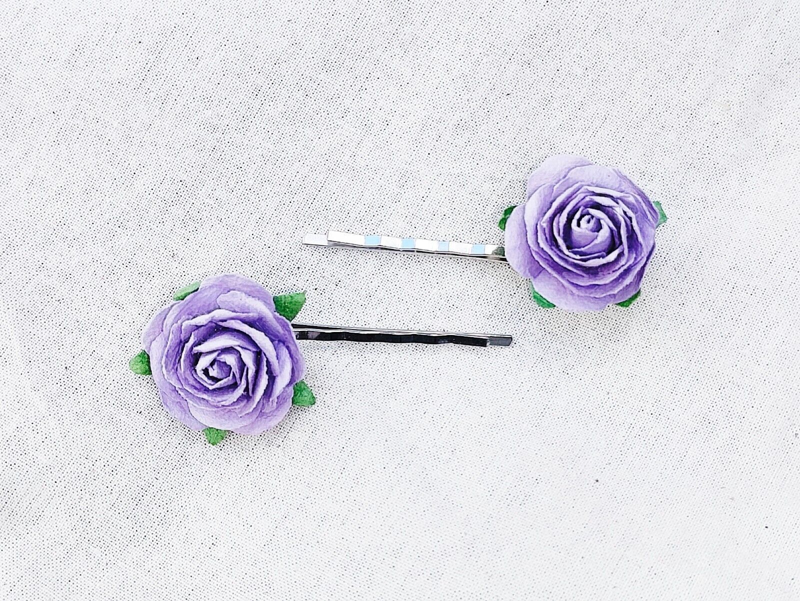 Handmade Purple Hair Pin Barrette Clip 