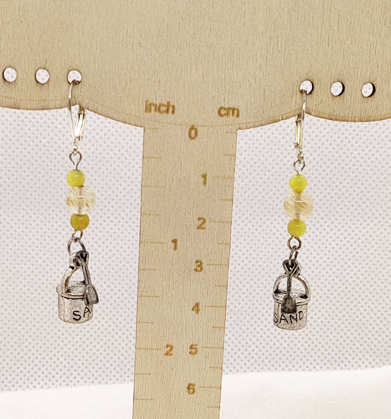 Summer Sand Bucket Gemstone Dangle Earrings 