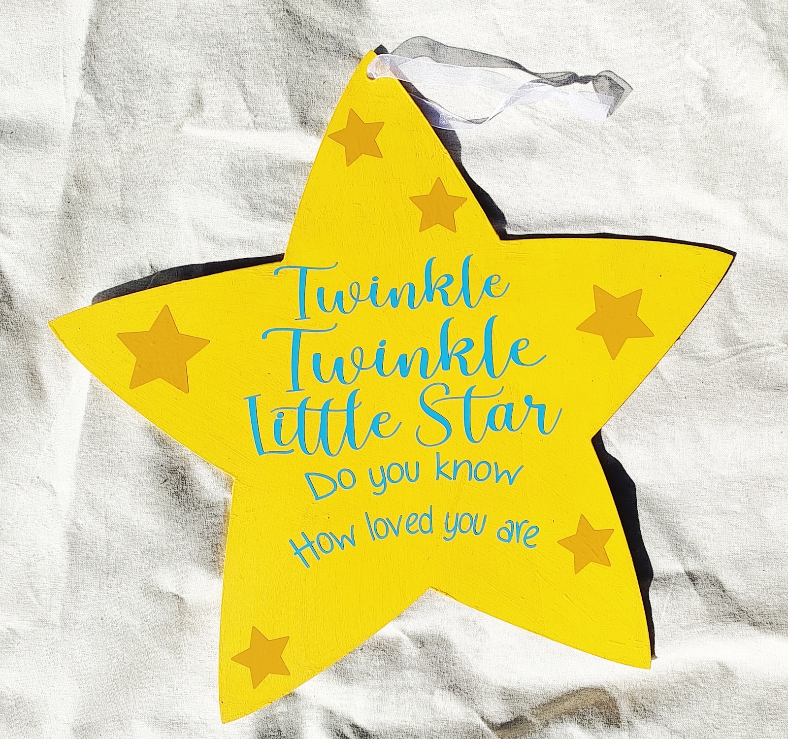 Handmade Wooden Tinkle Twinkle Little Star Sign