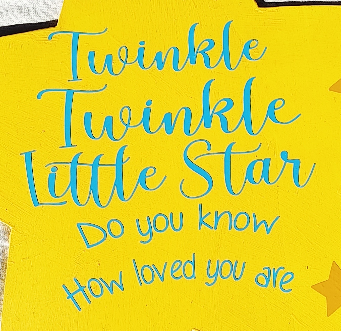 Handmade Wooden Tinkle Twinkle Little Star Sign