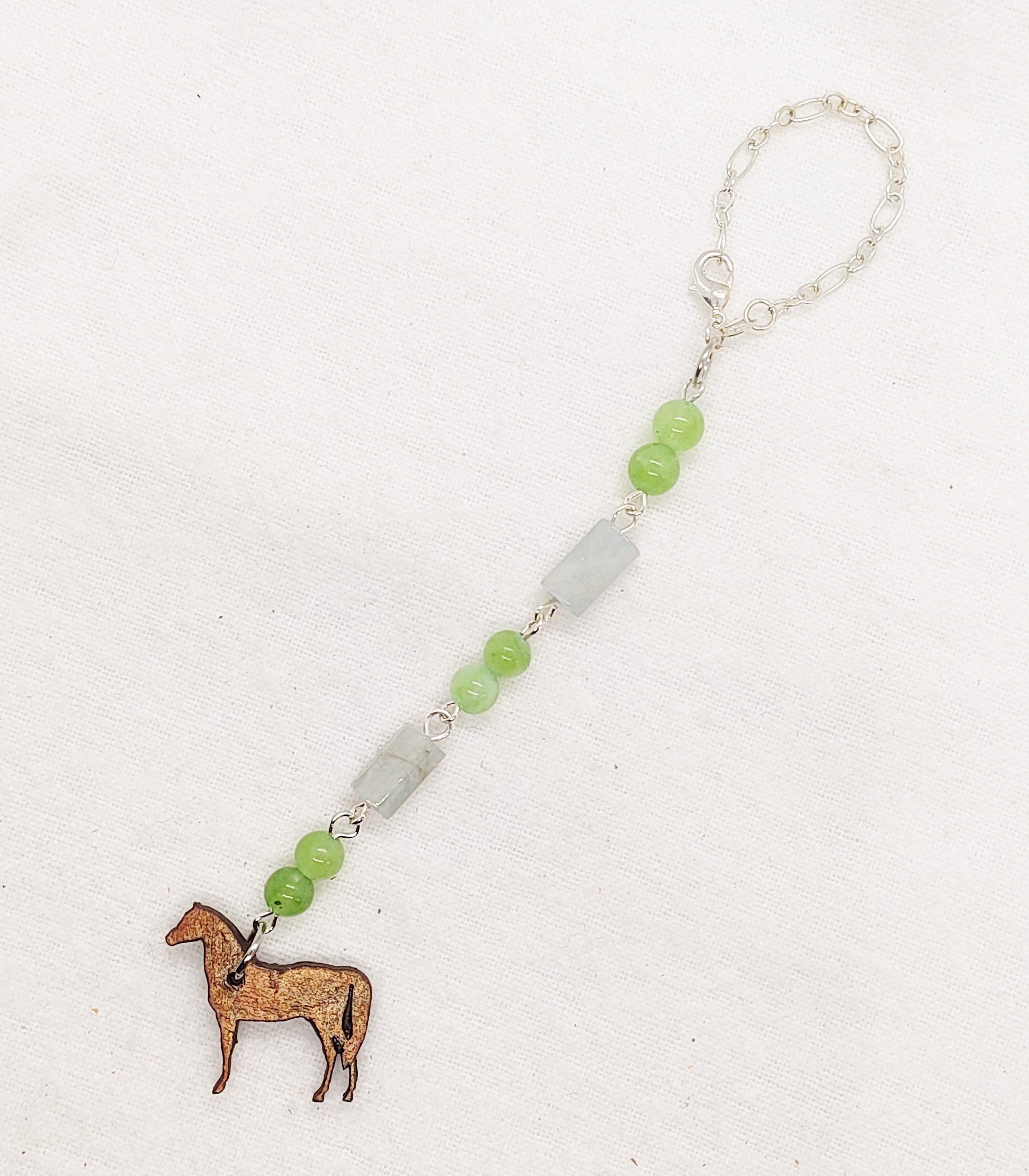 Handmade Horse & Gemstone Rearview Mirror Car Charm 