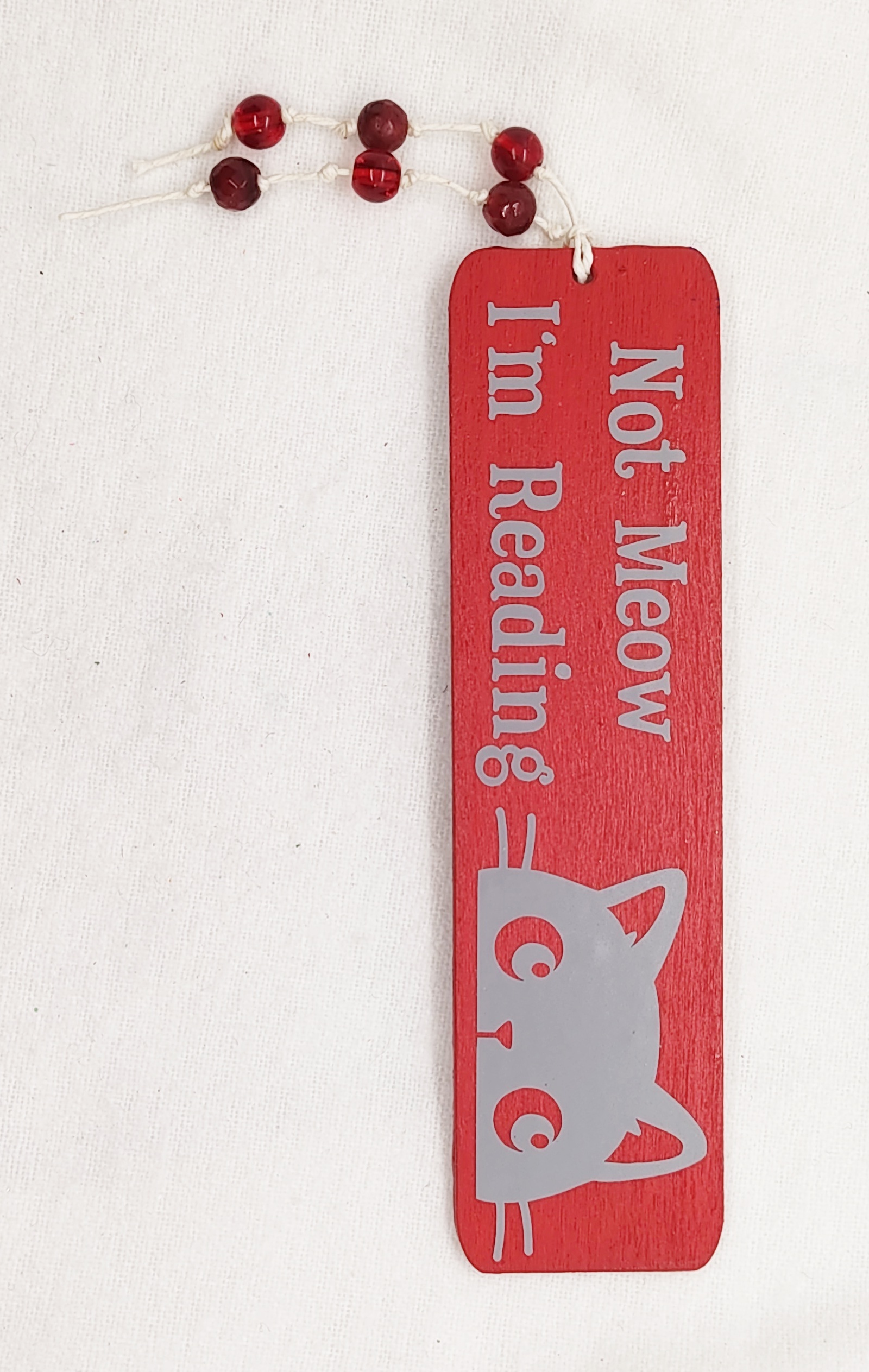 Decorative Wooden Not Meow I'm Reading Cat Bookmark