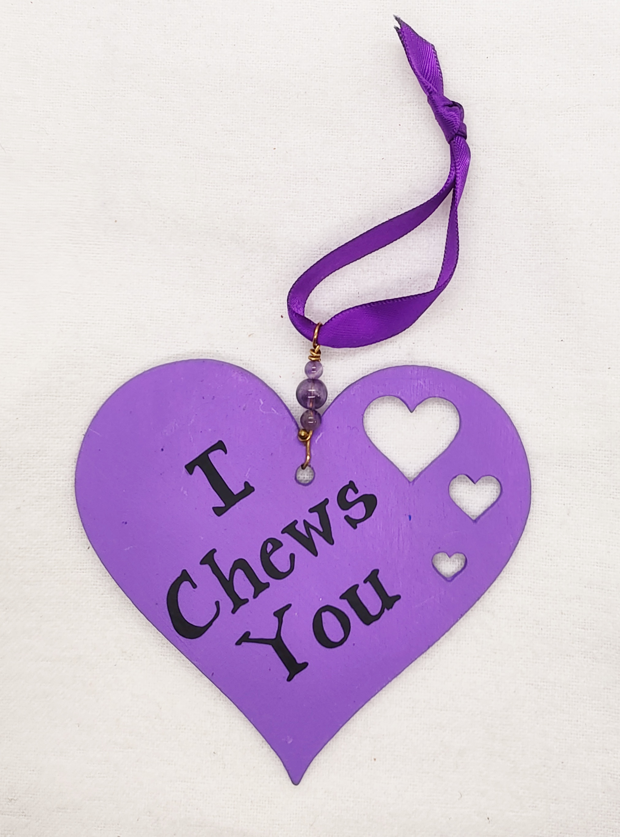 I Chews You Fancy Rat Heart Shaped Hanging Accent Ornament 