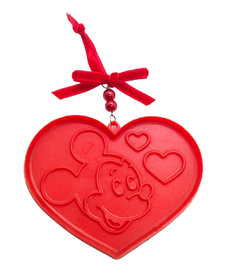 Upcycled Disney Mickey Mouse Heart Shaped Hanging Accent Ornament 