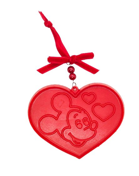 Upcycled Disney Mickey Mouse Heart Shaped Hanging Accent Ornament 