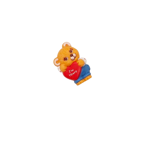 Vintage Hallmark I'm Yours Teddy Bear Heart Pin Brooch 
